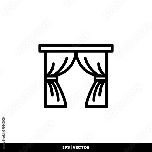 Curtain icon vector illustration logo template for many purpose. Isolated on white background.