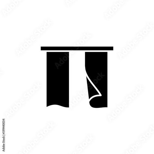 Curtain icon vector illustration logo template for many purpose. Isolated on white background.