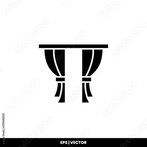 Curtain icon vector illustration logo template for many purpose. Isolated on white background.