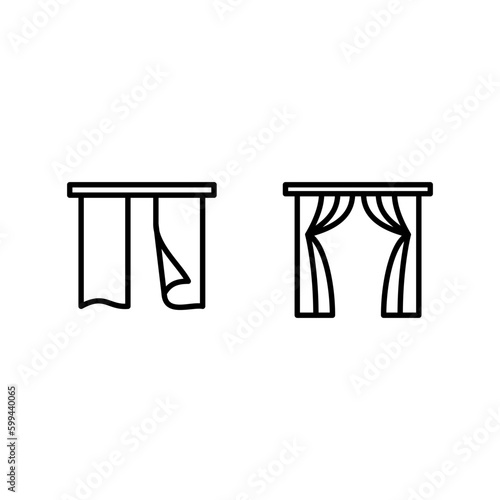 Curtain icon vector illustration logo template for many purpose. Isolated on white background.