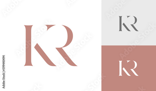 Letter KR initial monogram logo design photo