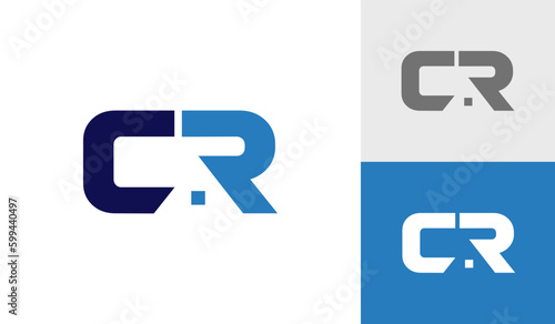 Letter CR initial monogram with house roof  logo design
