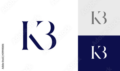 Letter KB initial monogram logo design photo