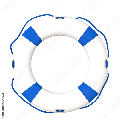 Картината върху платно White blue Lifebuoy Ring. 3d Illustration