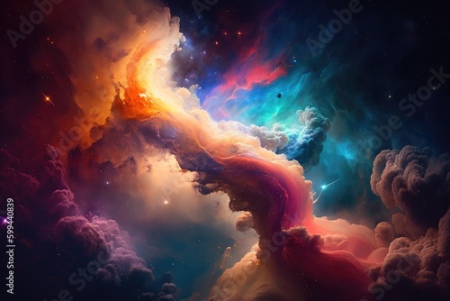 colorful galaxy, colorful nebula, colorful galaxy wallpaper, generative ai