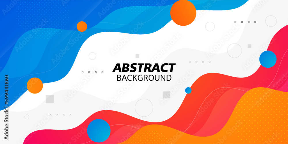Blue and orange geometric business banner design. creative banner design with wave shapes and lines for template. Simple horizontal banner. Eps10 vector