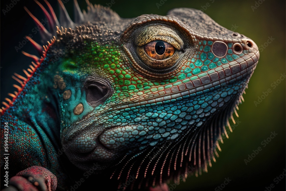 portrait of a iguana, generative ai portrait of a iguana, generative ai