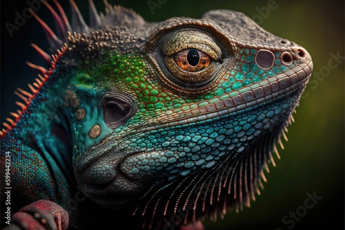 portrait of a iguana  generative ai
