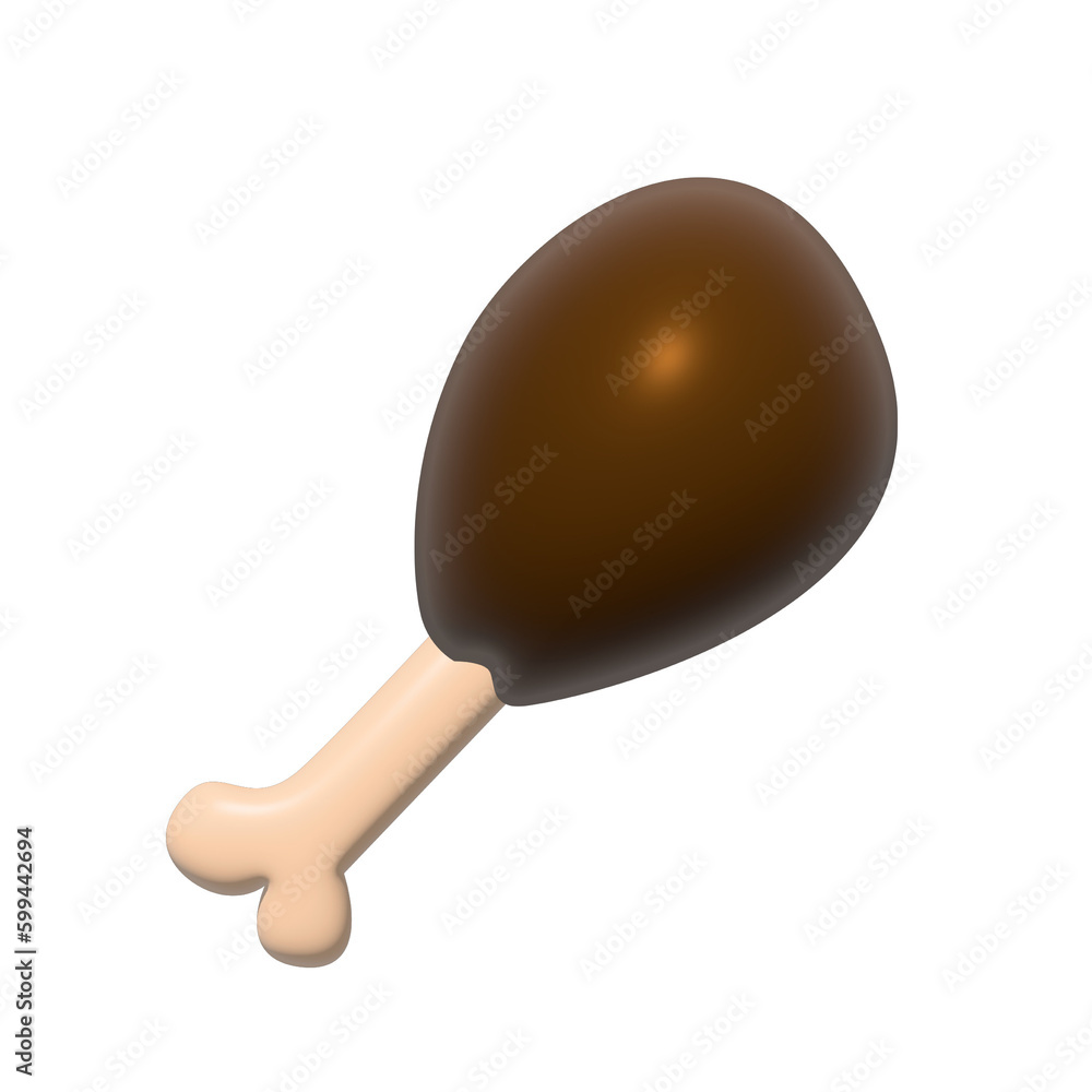 fried chicken illustration design in 3d style fried chicken illustration design in 3d style