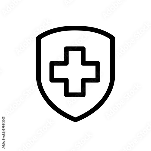 Immune system, medical shield icon in trendy flat style design. Vector graphic illustration on white background..eps