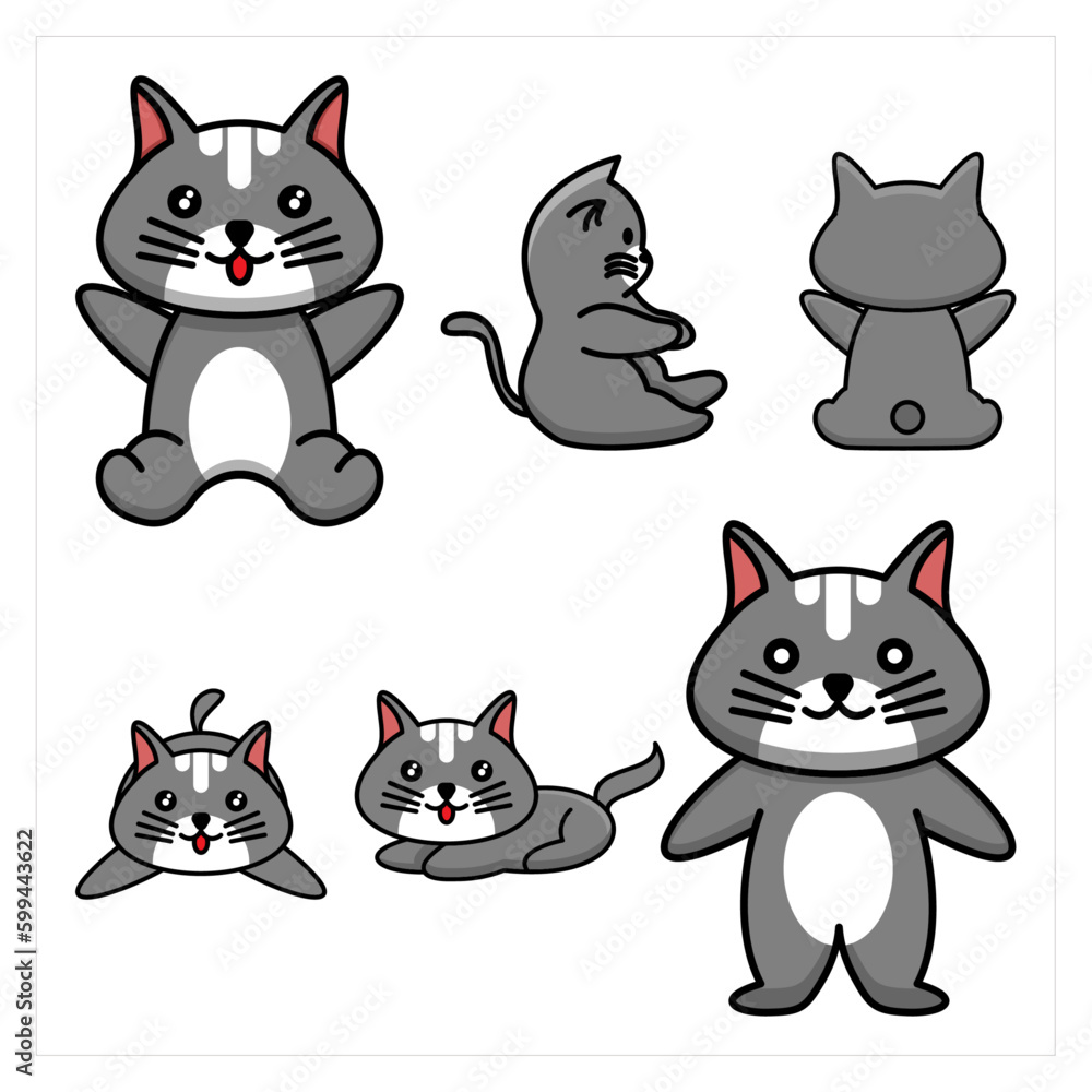 cute cat animal vector design