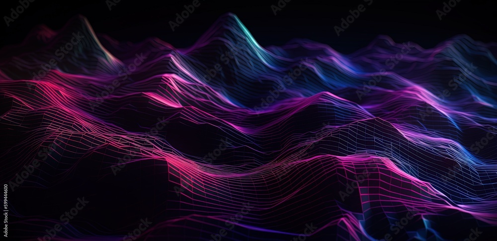Abstract digital background. Big data visualization. Futuristic technology wave. 3D rendering. Abstract digital background. Big data visualization. Futuristic technology wave. 3D rendering.