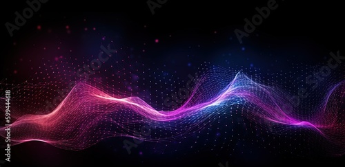 Abstract background with dynamic particles. Futuristic wave. Vector illustration.