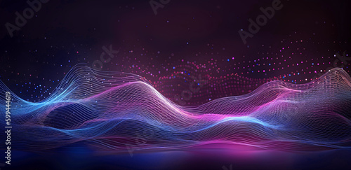 Abstract background with dynamic particles. Futuristic wave. Vector illustration.