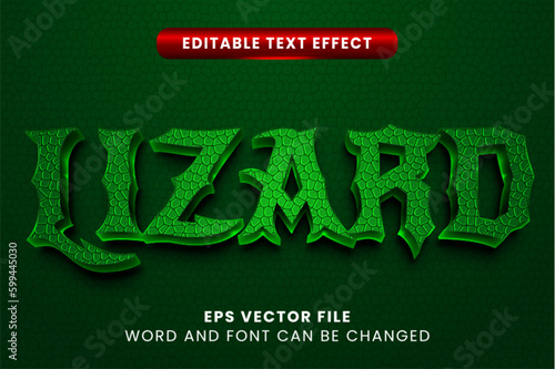 Green lizard skin pattern vector text effect