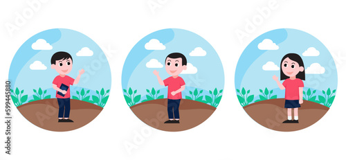 Flat Bundle Children's Day Design Illustration