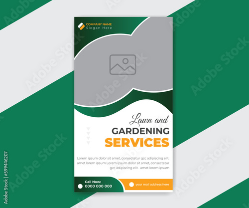 Modern gardening and farming social media story design template