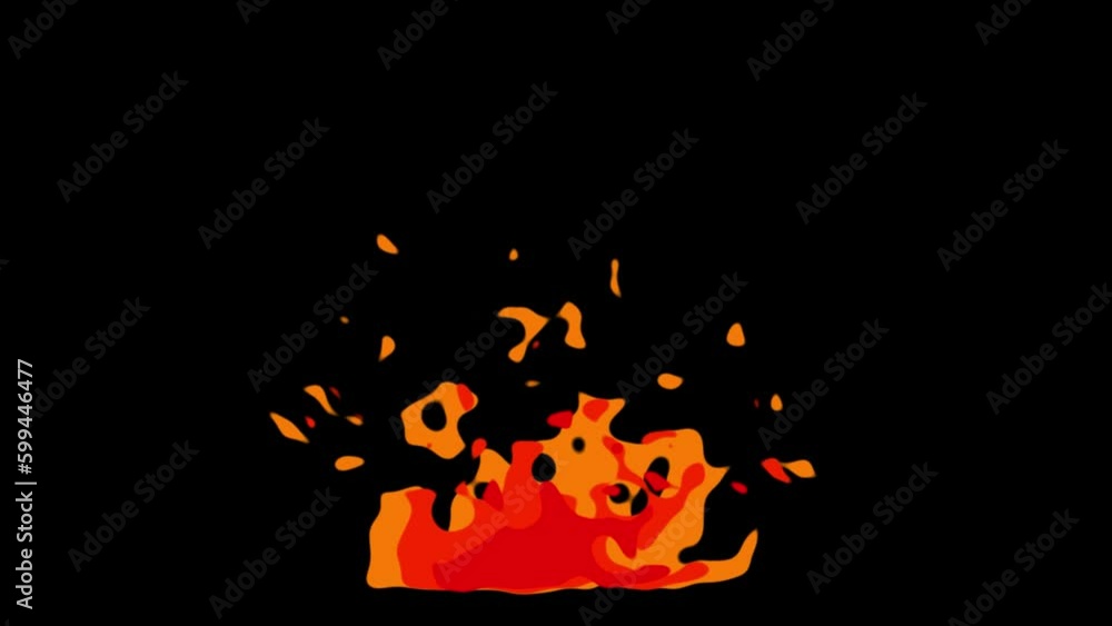 2D Burning orange red hot sparks rise from fire seamless loop ,Fire Particles over black background 2D Burning orange red hot sparks rise from fire seamless loop ,Fire Particles over black background