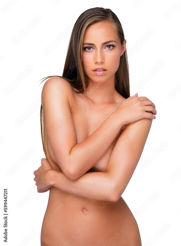 Fototapeta premium She is pure perfeciton. Studio shot of a beautiful woman isolated on white.