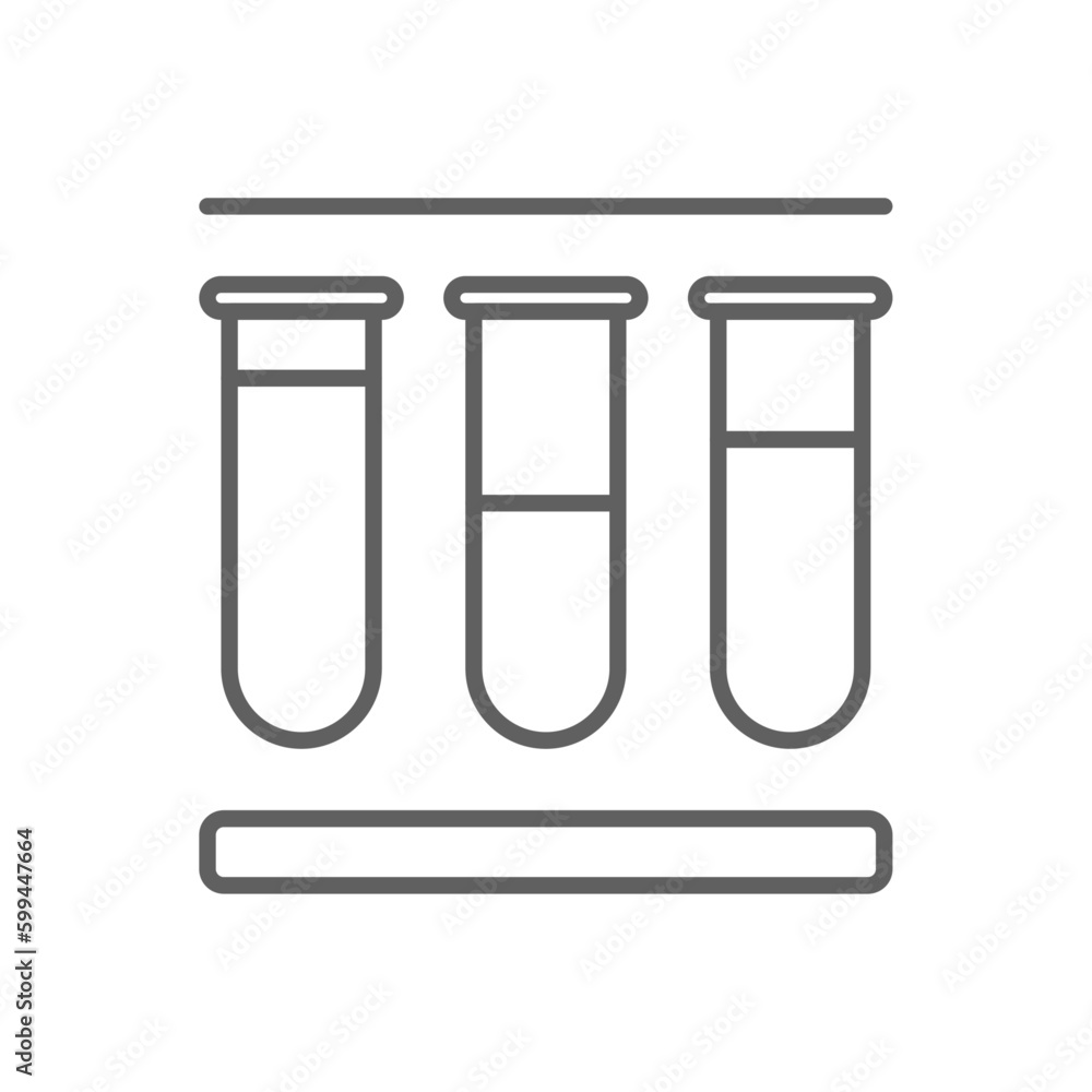 Test Tube Science icon with black outline style. chemistry, medical, glass, equipment, medicine, liquid, lab. Vector illustration Test Tube Science icon with black outline style. chemistry, medical, glass, equipment, medicine, liquid, lab. Vector illustration