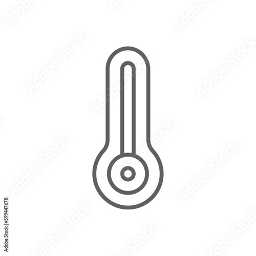 Thermometer Science icon with black outline style. celsius, indicator, heat, control, scale, mercury, degree. Vector illustration