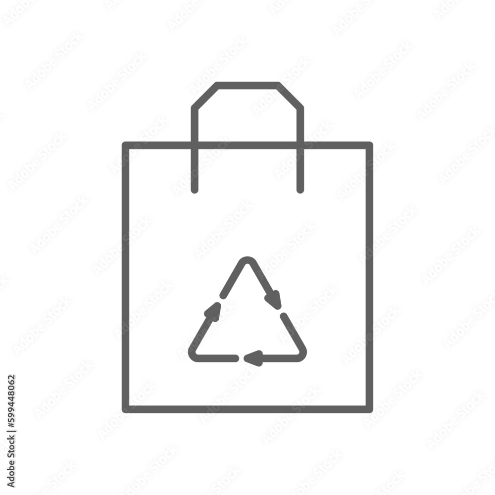 Eco Bag Ecology icon with black outline style. handle, store, retail, package, shop, buy, packaging. Vector illustration Eco Bag Ecology icon with black outline style. handle, store, retail, package, shop, buy, packaging. Vector illustration