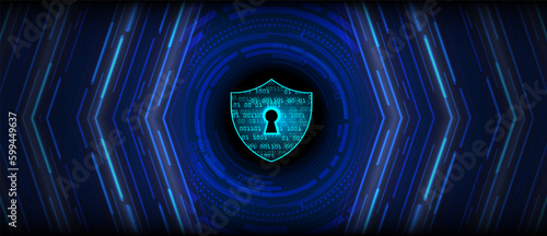 Closed Padlock on digital background, cyber security