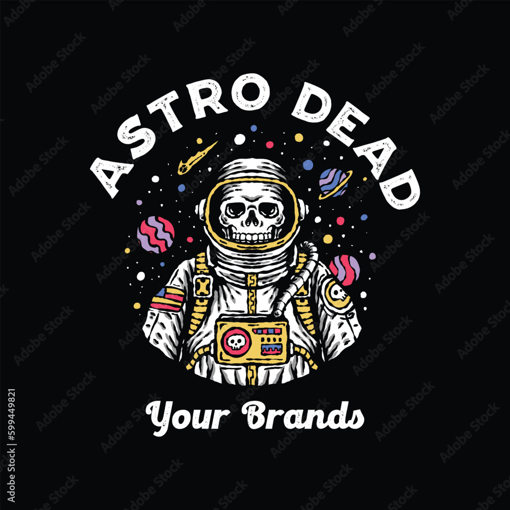 Astro dead tee graphic vector.