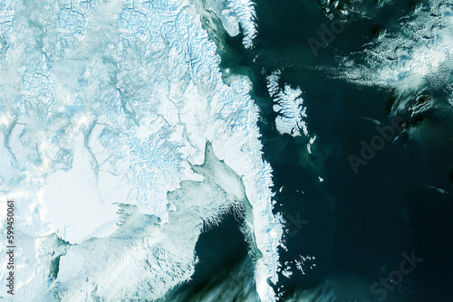 Fototapeta Naklejka Na Ścianę i Meble -  Antarctica, a view from space. Elements of this image furnished NASA.