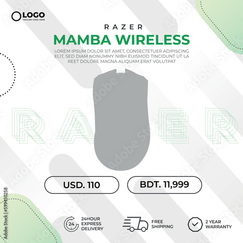 Razer Mouse Ads Social Media Post Template
