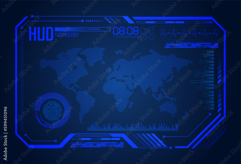 hud world cyber circuit future technology concept background