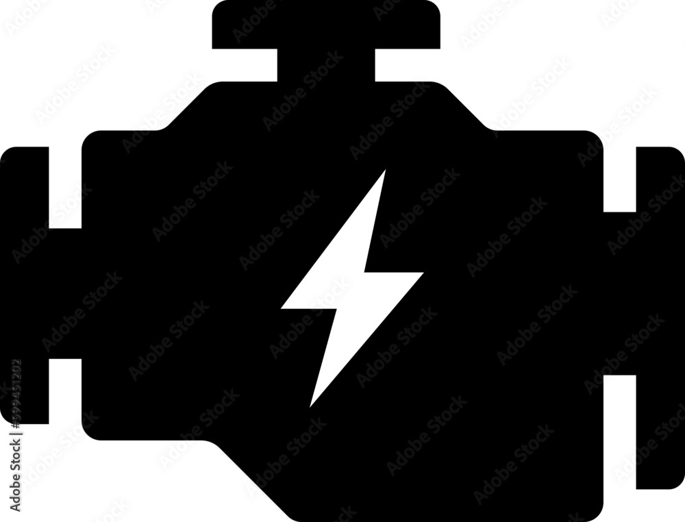 Isolated vector icon and symbol of an electric car engine on a white ...