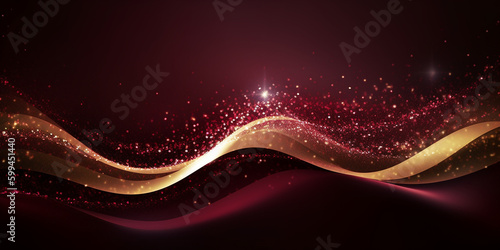 Hintergrund Motiv Design mit Wellen in Weinrot, zauberhaft und weihnachtlich, ai generativ