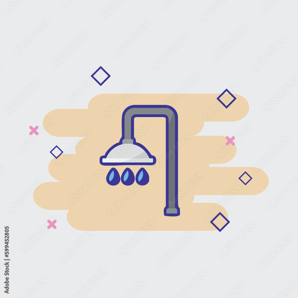 Obraz premium bathroom design icons and assets