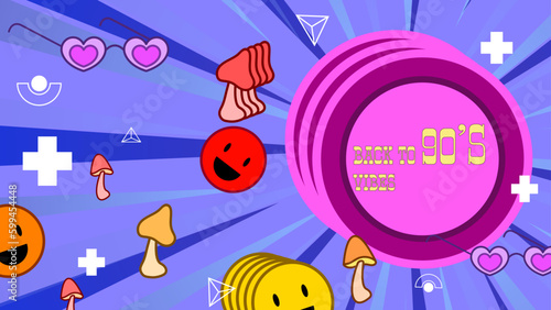 Vector linear vintage 90 colorful colourful vaporwave background