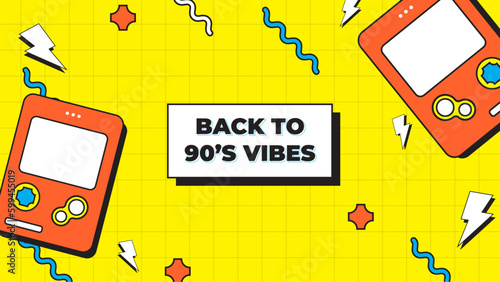 Vector colorful memphis style nostalgic background 90 colorful colourful