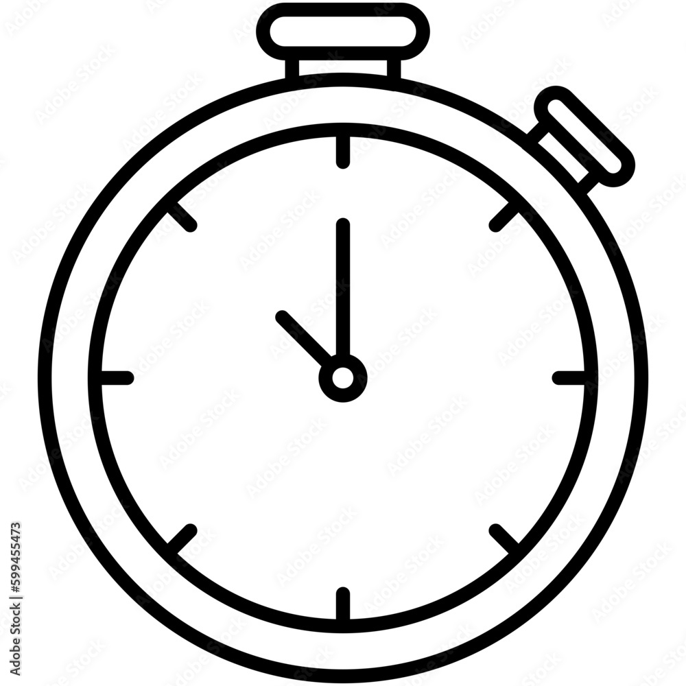 Clock Timer Icon. Modern Stopwatch Symbol. Line Icon Vector Stock Clock Timer Icon. Modern Stopwatch Symbol. Line Icon Vector Stock