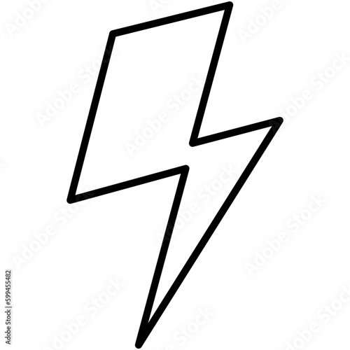 Thunderbolt Icon. David Bowie Bolt Symbol. Line Icon Vector Stock