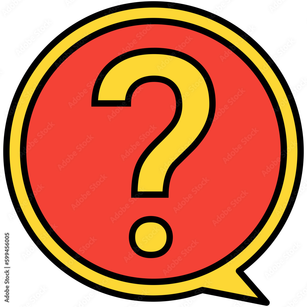 Question Mark Icon. Bubble Speech Symbol. Line Filled Icon Vector Stock Question Mark Icon. Bubble Speech Symbol. Line Filled Icon Vector Stock