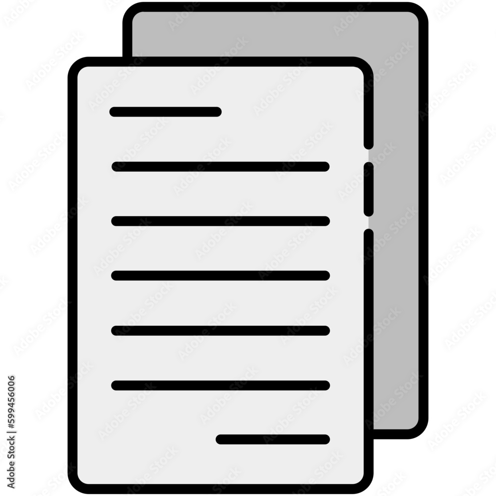 Document Icon. Contract Paper Symbol. Line Filled Icon Vector Stock Document Icon. Contract Paper Symbol. Line Filled Icon Vector Stock