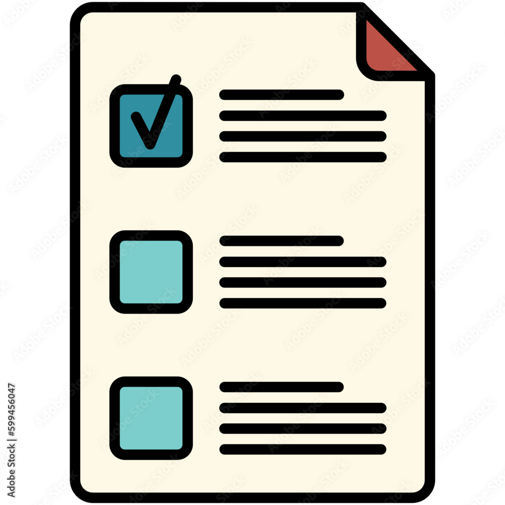 Form Icon. Document Checklist Symbol. Line Filled Icon Vector Stock Form Icon. Document Checklist Symbol. Line Filled Icon Vector Stock