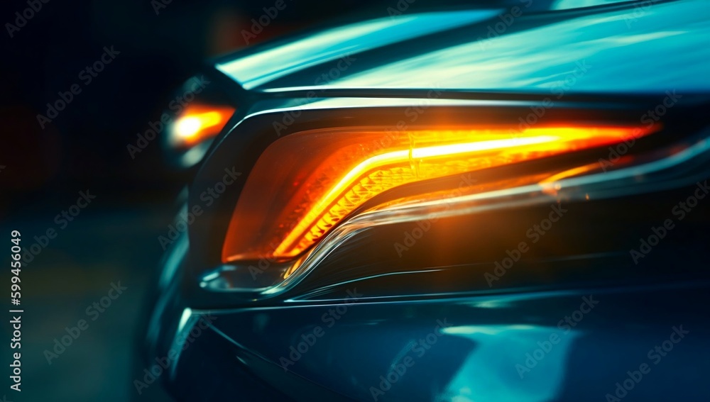 Detailed closeup of striking car lights