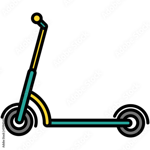 Scooter Icon. Eco Transport Symbol. Line Filled Icon Vector Stock