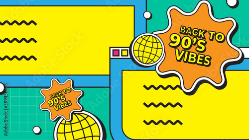 Vector memphis background abstract background for ecommerce promotion vector illustration 90 colorful colourful