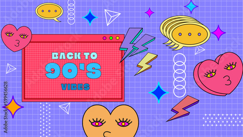 Vector linear vintage 90 colorful colourful vaporwave background