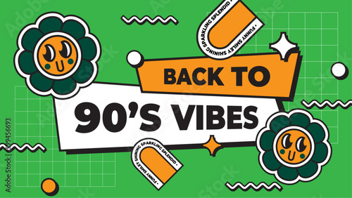 Vector colorful memphis style nostalgic background 90 colorful colourful