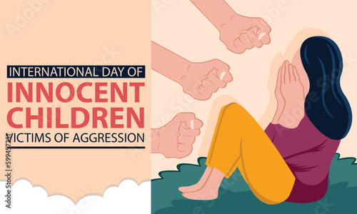 illustration vector graphic of a girl in a bully, perfect for international day, innocent children victims of aggression, celebrate, greeting card, etc.