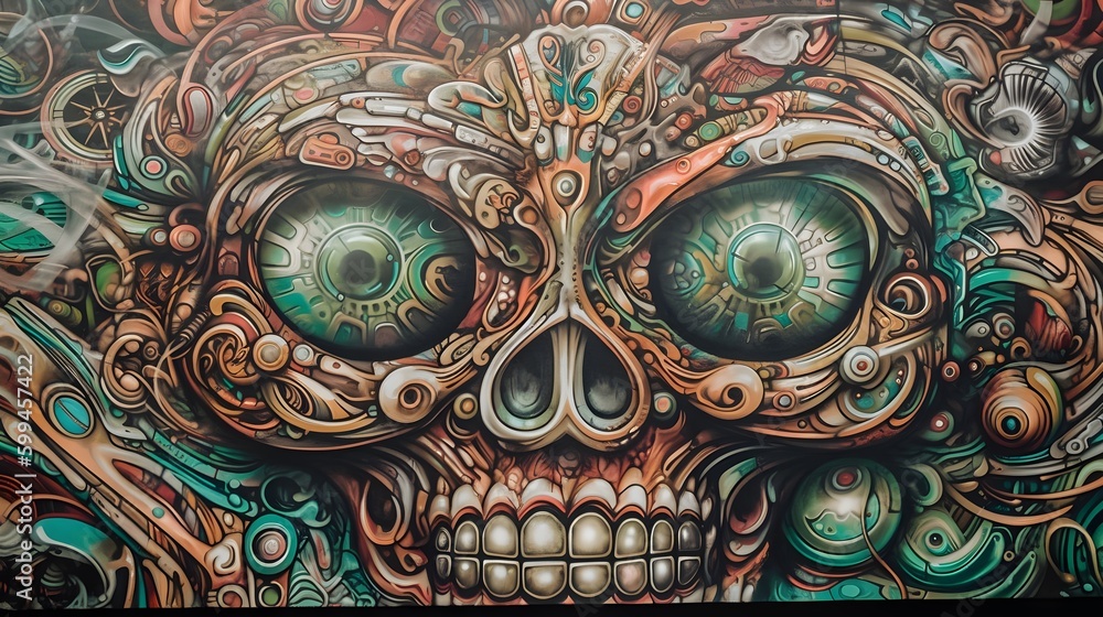 Skull Graffiti Art Mural Skull Graffiti Art Mural