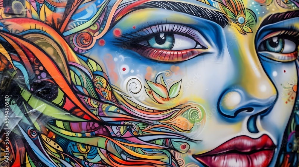 woman face Graffiti Art Mural woman face Graffiti Art Mural