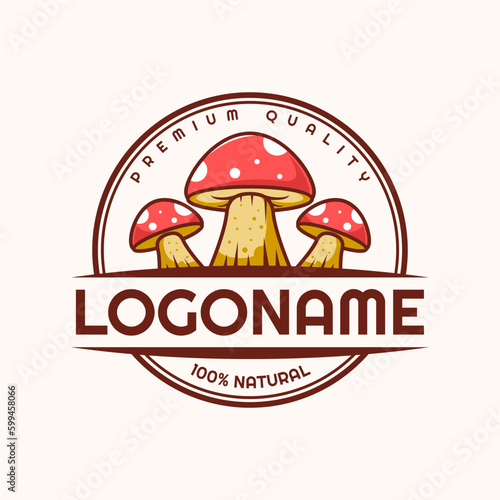 Mushroom logo template  suitable for farm  market  and shop